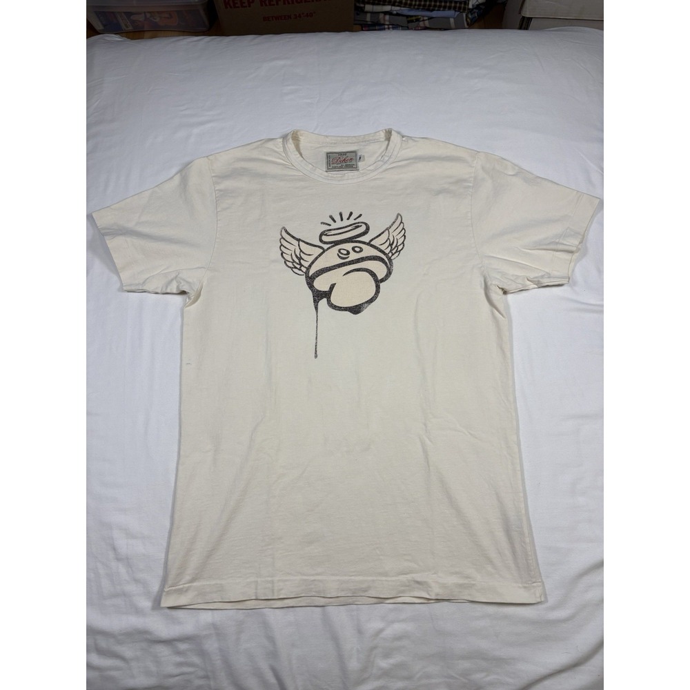 Dehen 1920 Graphic T Shirt Mens Medium M Cream Angel Wing Mushroom Heavy Duty